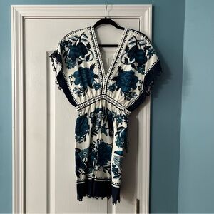 Farm rio blue and white toucan dress